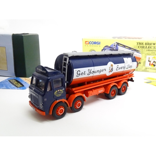 28 - Toys: Three Corgi Toys die cast scale model vehicles comprising Corgi Classics Leyland Tanker Set, 2... 