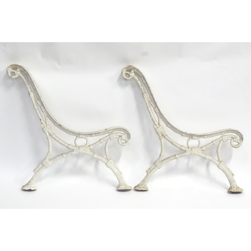 47 - A pair of Coalbrookdale style bench ends. 33