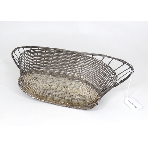 949 - A white metal wirework basket.  Approx 12