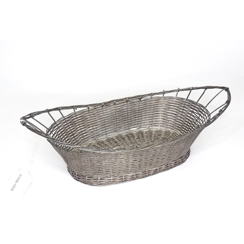 949 - A white metal wirework basket.  Approx 12