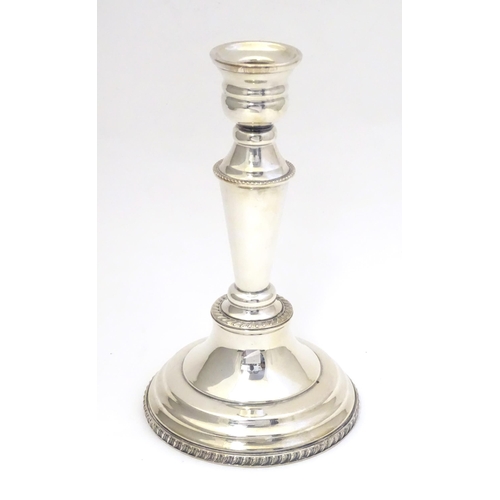 956 - A silver plate candlestick. Approx 8