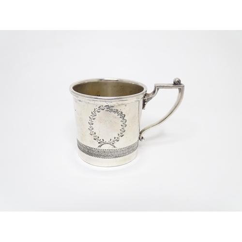 940 - A silver plate christening mug by James Dixon & Sons, Sheffield. Approx. 2 1/2