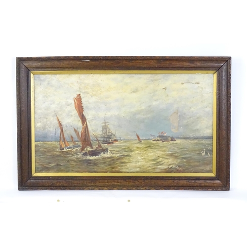 1843 - After Harold Lionel Wyllie (1880-1973), Oil on canvas, Commerce and Sea Power, A seascape with boats... 