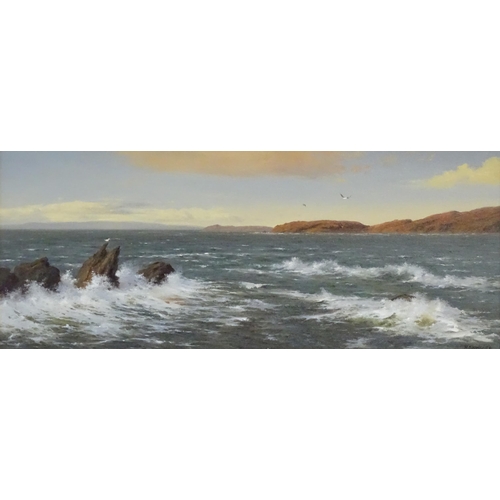 1849 - Howard Shingler (b. 1953), Oil on canvas, A seascape with crashing waves. Signed lower right. Approx... 