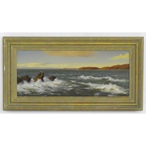 1849 - Howard Shingler (b. 1953), Oil on canvas, A seascape with crashing waves. Signed lower right. Approx... 