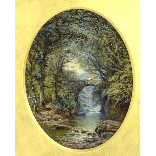 1855 - Alfred Augustus I Glendening (c.1840-c.1910), Oil on board, A pair of oval landscapes, Scene in Whar... 