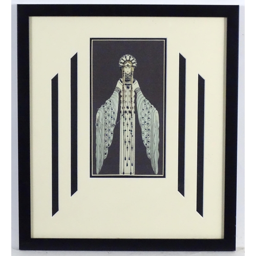 1988 - After Erte - Romain de Tirtoff (1892-1990), Colour print, Byzantine, A portrait of a woman wearing a... 