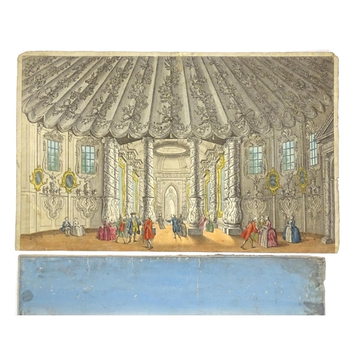 2002 - 18th century, Three engravings with later hand colouring, comprising two London street scenes, Persp... 