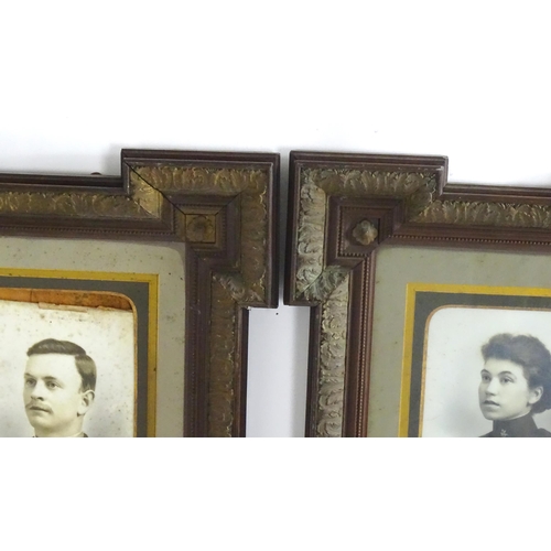 2010 - A pair of late 19thC / early 20thC kitkat style frames with moulded and beaded detail. Approx. 17