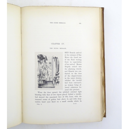 1123 - Books: Romola, Volumes 1 & 2, by George Eliot. Published by Smith, Elder & Co. London, 1880 (2)