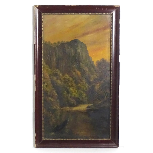 1817 - Manner of Henry Boddington (1811-1865), Oil on card, A pair of sunset river landscape scenes, one wi... 