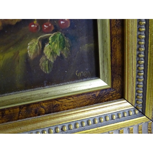 1824 - Grey, Early 20th century, Continental School, Oil on panels, Three still life studies to include a d... 