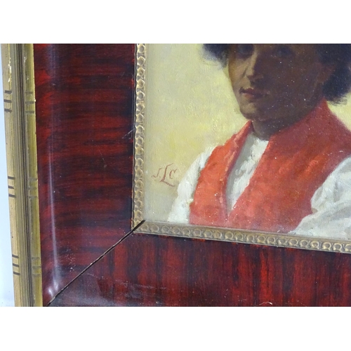 1833 - 19th century, Oil on canvas laid on card, A portrait of a young North African man wearing a red cap ... 