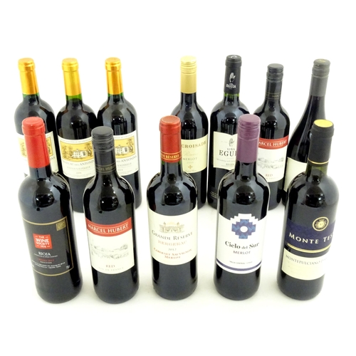 1036 - Red Wine : Twelve 750ml bottles of red wine to include three bottles of Chateau des Antonins Bordeau... 