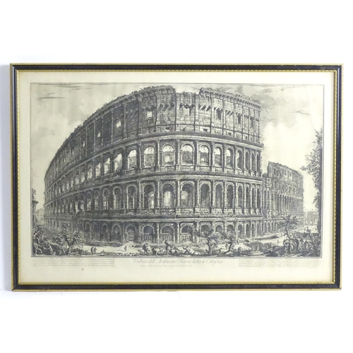 1995A - After Giovanni Battista Piranesi (1720-1778), Engraving, A view of the Colosseum, Rome, titled Vedut... 