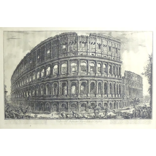 1995A - After Giovanni Battista Piranesi (1720-1778), Engraving, A view of the Colosseum, Rome, titled Vedut... 