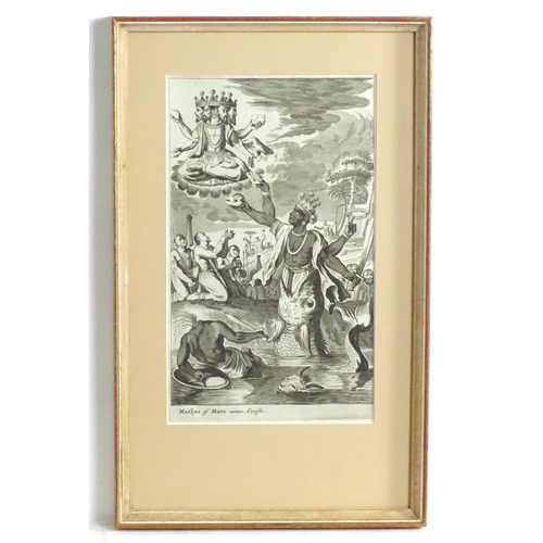 1998 - After Jacob Van Meurs (c.1619-1690), Engraving, Matsjas of Matx autaer, d'eerste, depicting Matsya, ... 