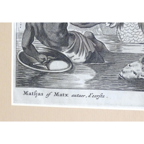 1998 - After Jacob Van Meurs (c.1619-1690), Engraving, Matsjas of Matx autaer, d'eerste, depicting Matsya, ... 