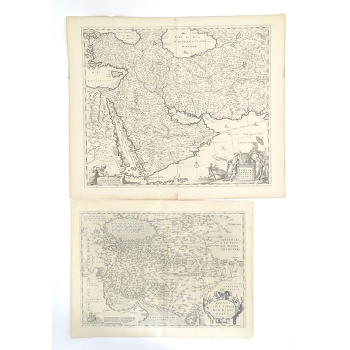 2024 - Maps: Two copper engraved maps comprising a 16thC map of Persia titled Persici Sive Sophorum Regni T... 