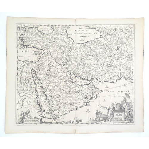 2024 - Maps: Two copper engraved maps comprising a 16thC map of Persia titled Persici Sive Sophorum Regni T... 