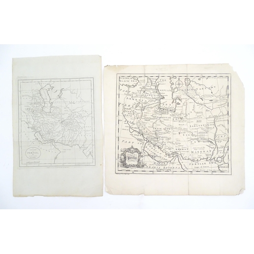 2025 - Maps: Two 18thC copper engraved maps of Persia comprising one after J. Gibson, dated 1752 verso, the... 