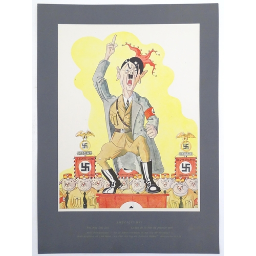 2030 - After Stanislaw Toegel (1905-1953), Twelve Anti-Nazi satirical lithographs, Hitleriada Furiosa, comp... 