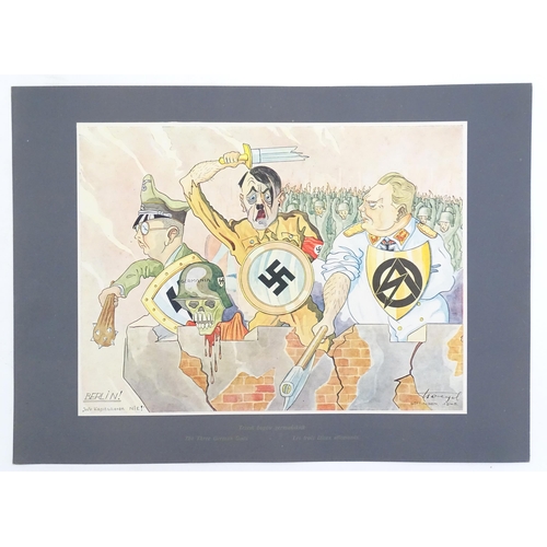 2030 - After Stanislaw Toegel (1905-1953), Twelve Anti-Nazi satirical lithographs, Hitleriada Furiosa, comp... 