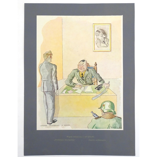 2031 - After Stanislaw Toegel (1905-1953), Ten Anti-Nazi satirical lithographs, Hitleriada Macabra, compris... 