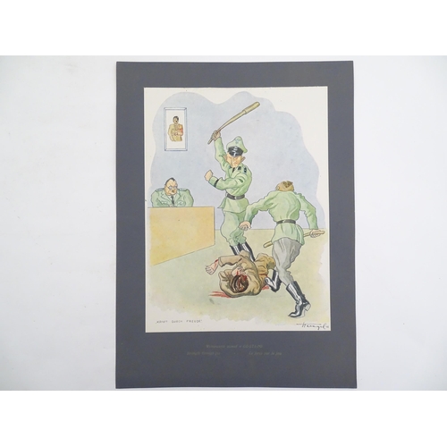 2031 - After Stanislaw Toegel (1905-1953), Ten Anti-Nazi satirical lithographs, Hitleriada Macabra, compris... 