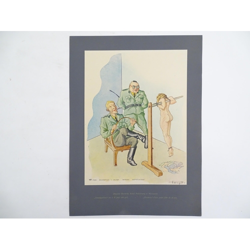 2031 - After Stanislaw Toegel (1905-1953), Ten Anti-Nazi satirical lithographs, Hitleriada Macabra, compris... 