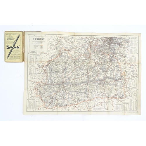 2036 - Two early 20thC Bacon's County Map and Guide for Cyclists and Tourists, one for Buckingham, the othe... 