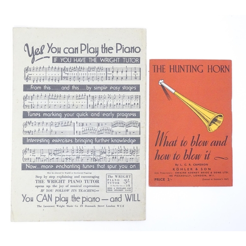 2039 - Two early 20thC booklets / pamphlets, comprising The Hunting Horn, What to Blow & How To Blow It, by... 