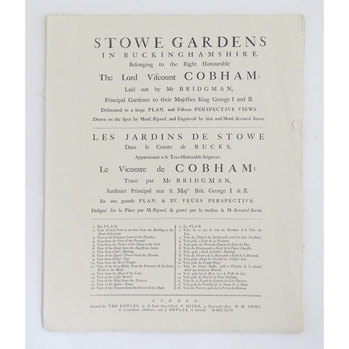 2042 - Stowe Gardens, Buckinghamshire: A quantity of prints to include the title page 'Stowe Gardens in Buc... 