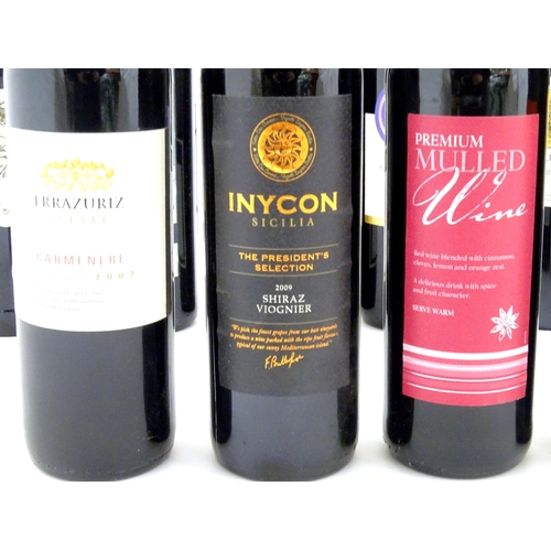 1040 - Red Wine : Twelve assorted 750ml bottles of red wine to include Chateau des Antonins Bordeaux, Inyco... 