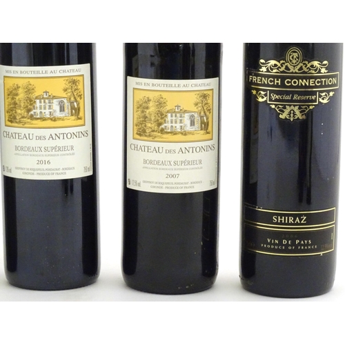 1040 - Red Wine : Twelve assorted 750ml bottles of red wine to include Chateau des Antonins Bordeaux, Inyco... 