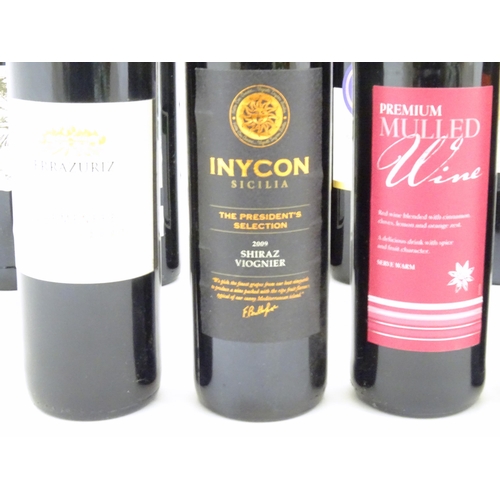 1040 - Red Wine : Twelve assorted 750ml bottles of red wine to include Chateau des Antonins Bordeaux, Inyco... 