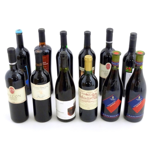 1041 - Red Wine : Twelve assorted 750ml bottles of red wine to include Chateau Haut-Labrousse Bordeaux, Ros... 