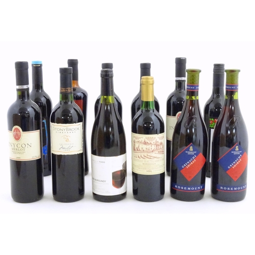 1041 - Red Wine : Twelve assorted 750ml bottles of red wine to include Chateau Haut-Labrousse Bordeaux, Ros... 