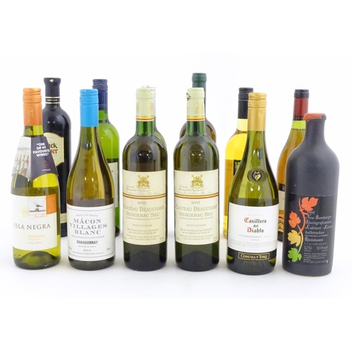 1043 - White / Rose Wine : Twelve assorted 750ml bottles of wine to include Chateau Beauchamp Bergerac Sec,... 