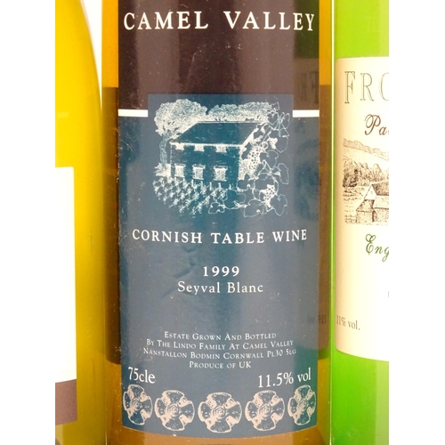 1045 - White Wine : Six assorted 750ml bottles of white wine to include Camel Valley Seyval Blanc 1999, Lea... 