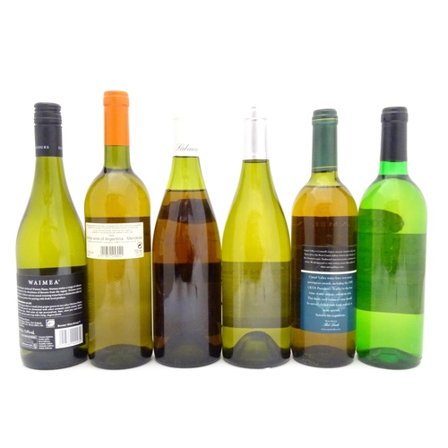 1045 - White Wine : Six assorted 750ml bottles of white wine to include Camel Valley Seyval Blanc 1999, Lea... 