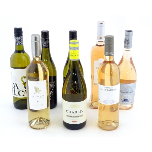 1046 - White / Rose Wine : Eight assorted 750ml bottles of wine to include Whispering Angel rose, Chateau S... 