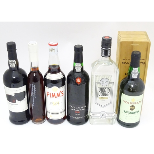 1056 - Port / Spirits : Six assorted bottles of port / spirits to include Warre's Branco Nobility Dry Port,... 