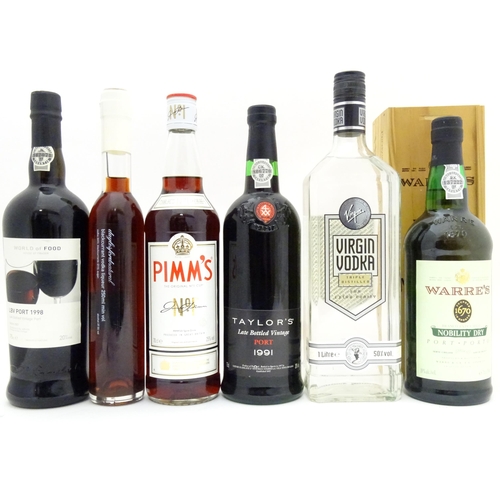 1056 - Port / Spirits : Six assorted bottles of port / spirits to include Warre's Branco Nobility Dry Port,... 