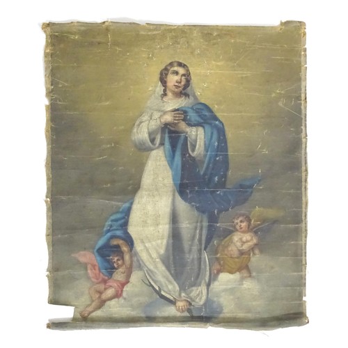 1827 - Early 20th century, Italian School, Oil on canvas, The Immaculate Conception, The Virgin Mary with t... 