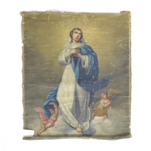 1827 - Early 20th century, Italian School, Oil on canvas, The Immaculate Conception, The Virgin Mary with t... 