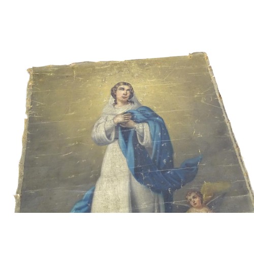 1827 - Early 20th century, Italian School, Oil on canvas, The Immaculate Conception, The Virgin Mary with t... 