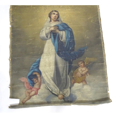 1827 - Early 20th century, Italian School, Oil on canvas, The Immaculate Conception, The Virgin Mary with t... 