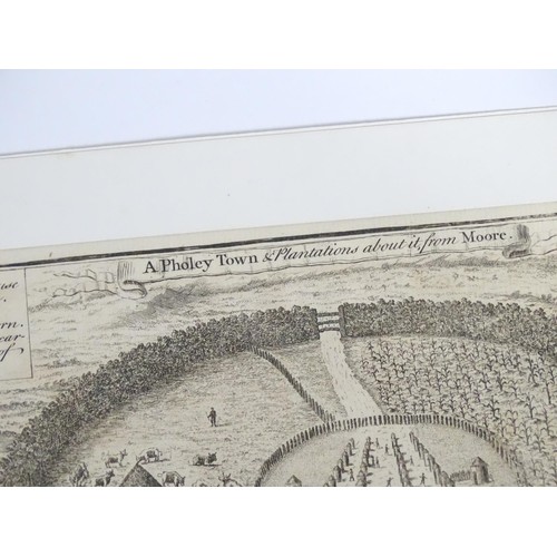 2005 - After Isaac Basire (1704-1768), 18th century, Engraving, A Pholey Town & Plantations about it, from ... 