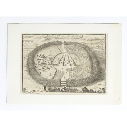 2005 - After Isaac Basire (1704-1768), 18th century, Engraving, A Pholey Town & Plantations about it, from ... 